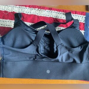 Athleta Warrior Lomgline sports bra, black, NWT